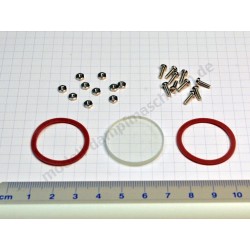 Water gauge glass, 27 mm diameter with bolts, nuts and sealing rings