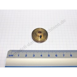 Grooved pulley, polished brass, 24 mm diameter