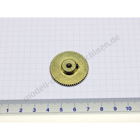 Cog wheel, brass, 60 tooth, hole 4 mm