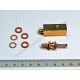 Manometer base brass, 12 x 12 mm inside thread above M6 x 0,75 and lateral M6