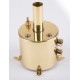 Boiler with spring loaded safety valve incl. glass, polished brass