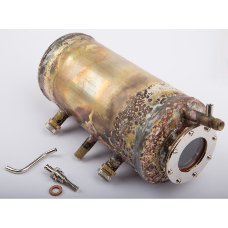 Boiler with spring loaded safety valve incl. glass, raw, not nickel plated and polished