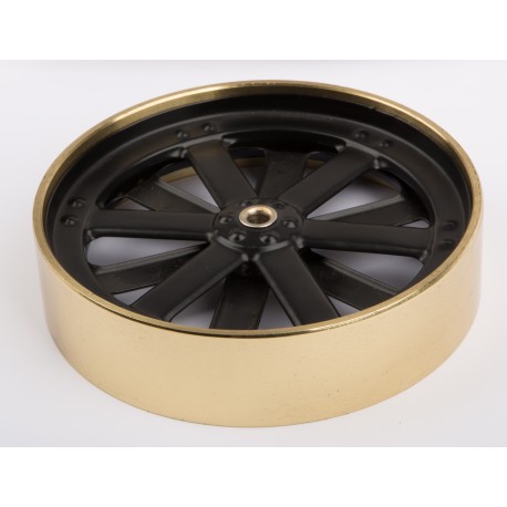 Wheel, rear, 100 mm diameter, black/brass