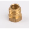 Pipe coupling nut for steam pipe fixing, brass, M6x0,75