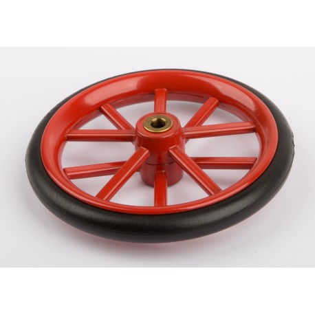 Roue en métal avec pneu en caoutchouc, 84 mm à l'extérieur rouge