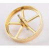 Flywheel, 70 mm diameter, brass, with axle