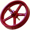 Flywheel, 100 mm diameter, red, with axle